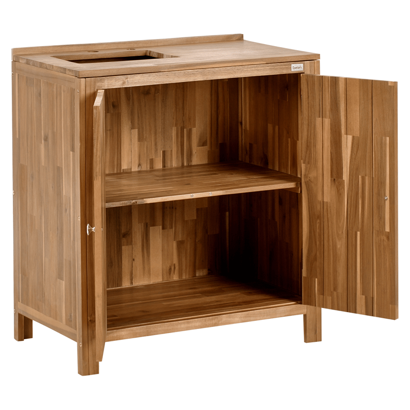 3-osainen ulkokeittiö altaalla Venosa akaasiapuu - Ruskea/Hopea - Piha & ulkoaltaat - Grillaus - Ulkokeittiö - Valmis ulkokeittiö