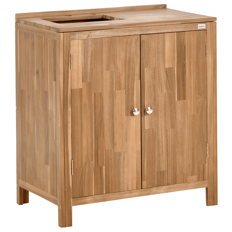 3-osainen ulkokeittiö altaalla Venosa akaasiapuu - Ruskea/Hopea - Piha & ulkoaltaat - Grillaus - Ulkokeittiö - Valmis ulkokeittiö