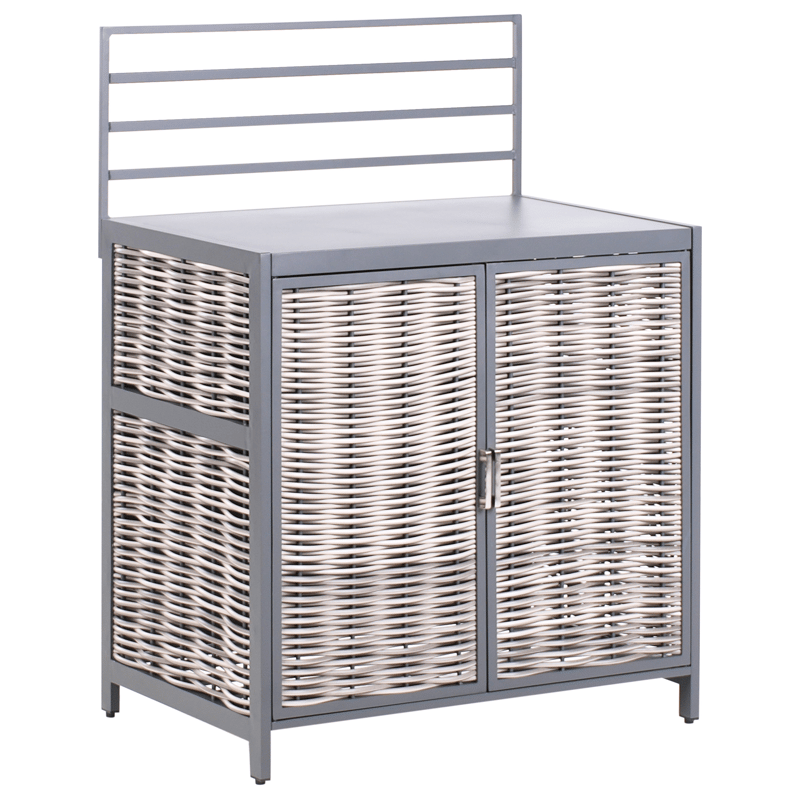 4-osainen ulkokeittiö altaalla Mirador polyrottinki - Harmaa/Beige - Piha & ulkoaltaat - Grillaus - Ulkokeittiö - Valmis ulkokeittiö