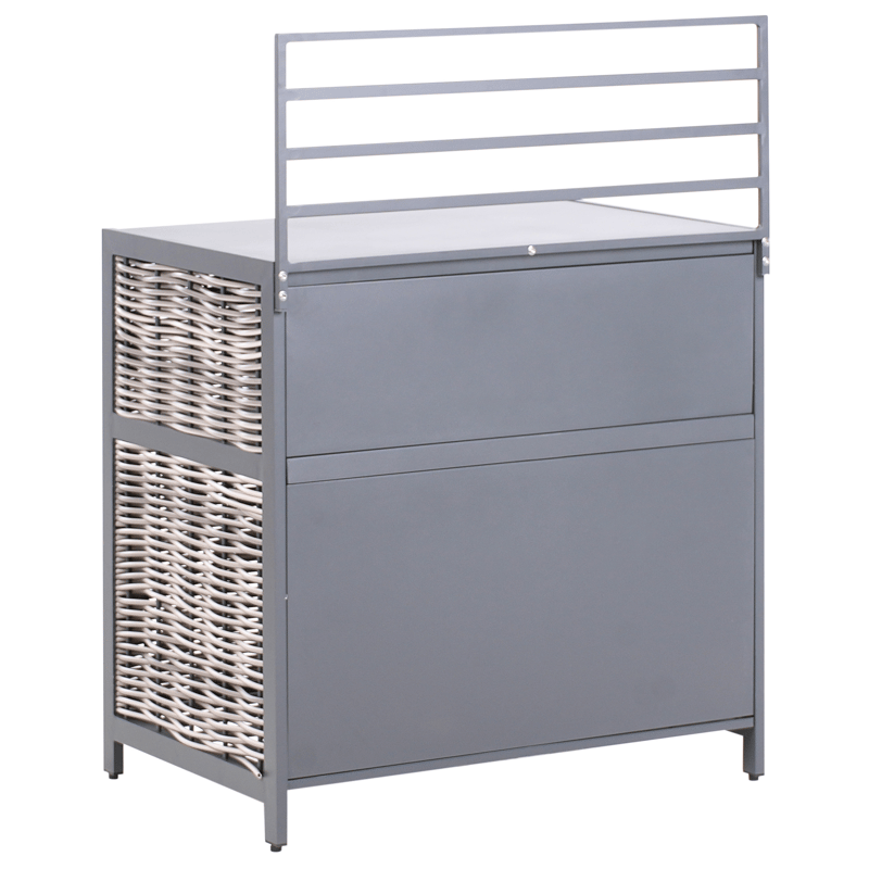 4-osainen ulkokeittiö altaalla Mirador polyrottinki - Harmaa/Beige - Piha & ulkoaltaat - Grillaus - Ulkokeittiö - Valmis ulkokeittiö