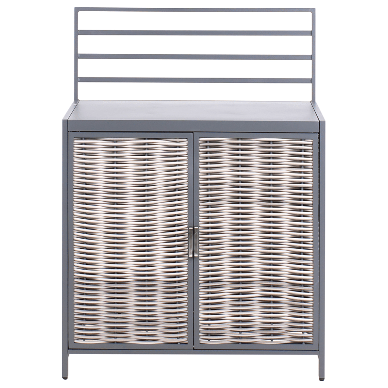 4-osainen ulkokeittiö altaalla Mirador polyrottinki - Harmaa/Beige - Piha & ulkoaltaat - Grillaus - Ulkokeittiö - Valmis ulkokeittiö