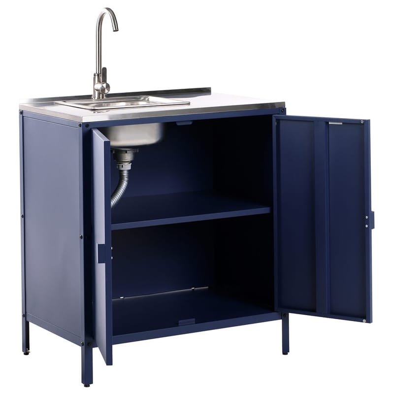 Keittiökaappi, jossa on pesuallas Vilama - Sininen, Hopea - Piha & ulkoaltaat - Grillaus - Ulkokeittiö - Valmis ulkokeittiö