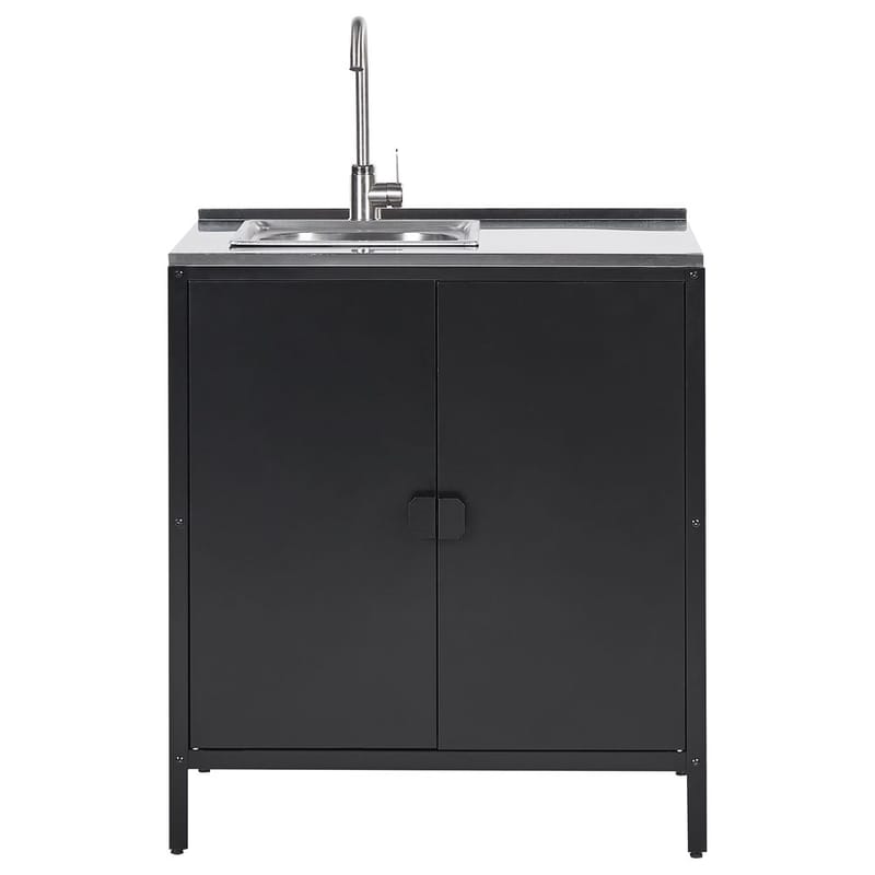 Keittiökaappi, jossa on pesuallas Vilama - Musta - Piha & ulkoaltaat - Grillaus - Ulkokeittiö - Valmis ulkokeittiö