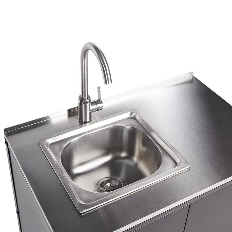 Keittiökaappi, jossa on pesuallas Vilama - Musta - Piha & ulkoaltaat - Grillaus - Ulkokeittiö - Valmis ulkokeittiö