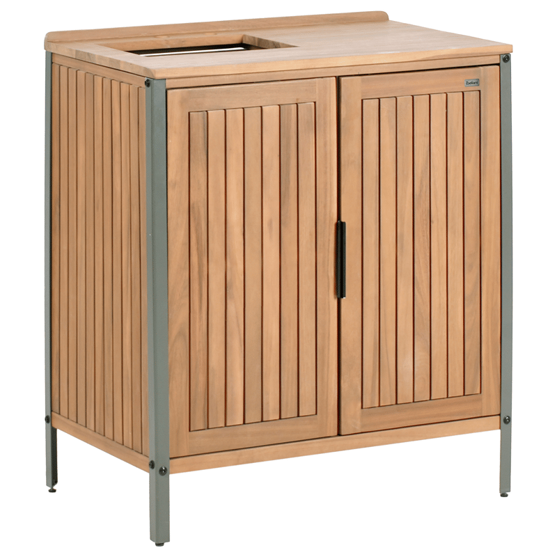 Keittiökaappi altaalla ulkokäyttöön Ivrea akaasiapuu - Ruskea/Harmaa/Musta - Piha & ulkoaltaat - Grillaus - Ulkokeittiö - Valmis ulkokeittiö