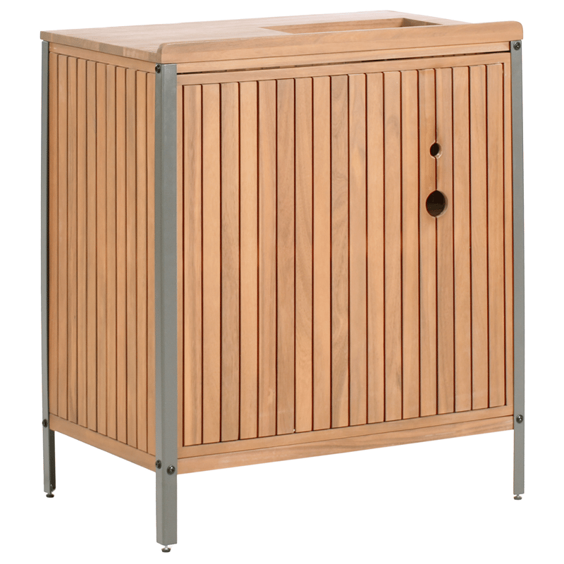 Keittiökaappi altaalla ulkokäyttöön Ivrea akaasiapuu - Ruskea/hopea/harmaa - Piha & ulkoaltaat - Grillaus - Ulkokeittiö - Valmis ulkokeittiö