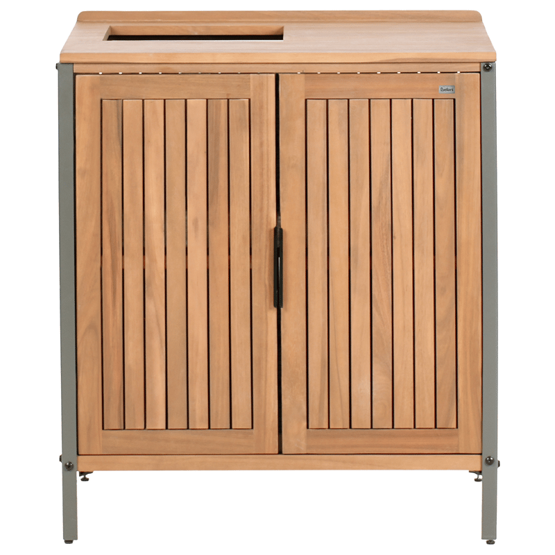 Keittiökaappi altaalla ulkokäyttöön Ivrea akaasiapuu - Ruskea/hopea/harmaa - Piha & ulkoaltaat - Grillaus - Ulkokeittiö - Valmis ulkokeittiö