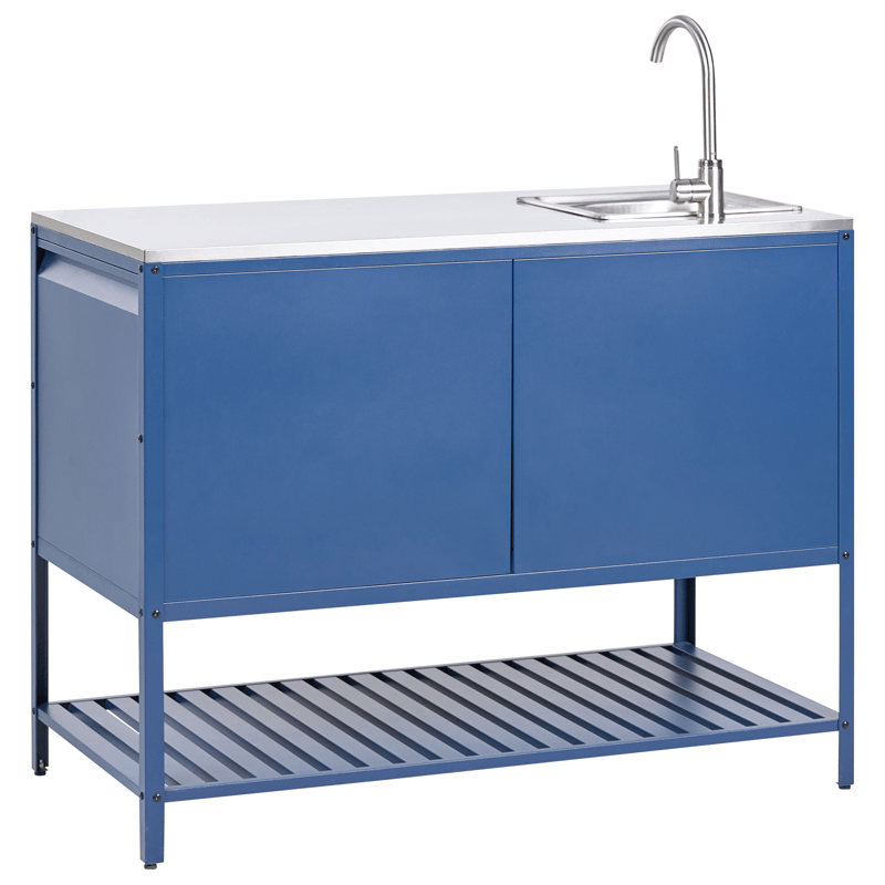 Keittiökaappi altaalla ulkokäyttöön Maenza Teräs - Sininen/Hopea - Piha & ulkoaltaat - Grillaus - Ulkokeittiö - Valmis ulkokeittiö