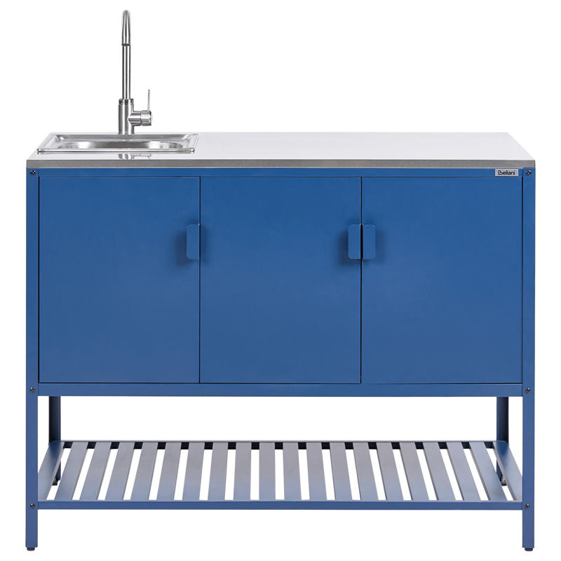 Keittiökaappi altaalla ulkokäyttöön Maenza Teräs - Sininen/Hopea - Piha & ulkoaltaat - Grillaus - Ulkokeittiö - Valmis ulkokeittiö