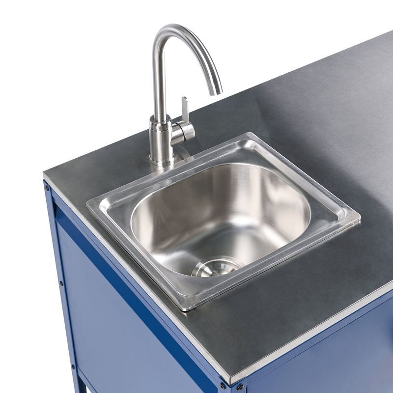 Keittiökaappi altaalla ulkokäyttöön Maenza Teräs - Sininen/Hopea - Piha & ulkoaltaat - Grillaus - Ulkokeittiö - Valmis ulkokeittiö