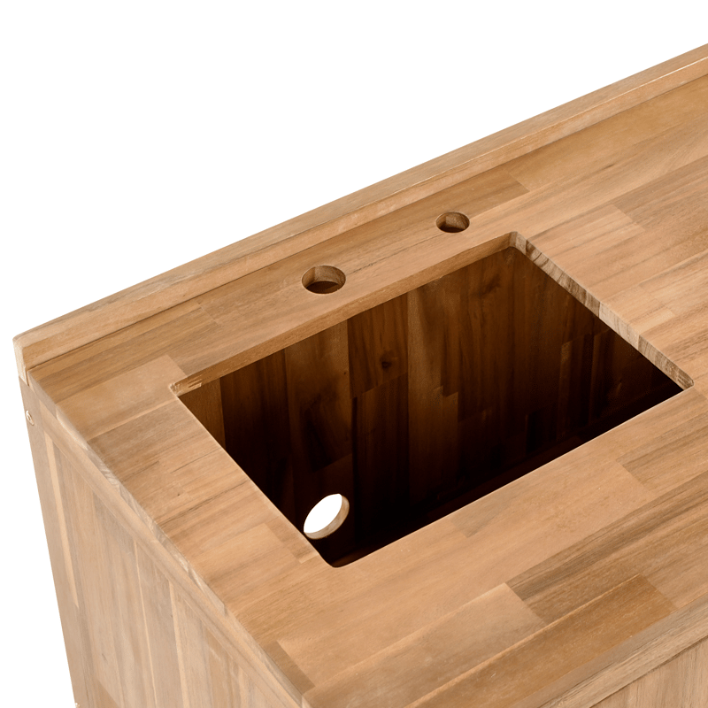 Keittiökaappi altaalla ulkokäyttöön Venosa akaasiapuu - Ruskea/Hopea - Piha & ulkoaltaat - Grillaus - Ulkokeittiö - Valmis ulkokeittiö