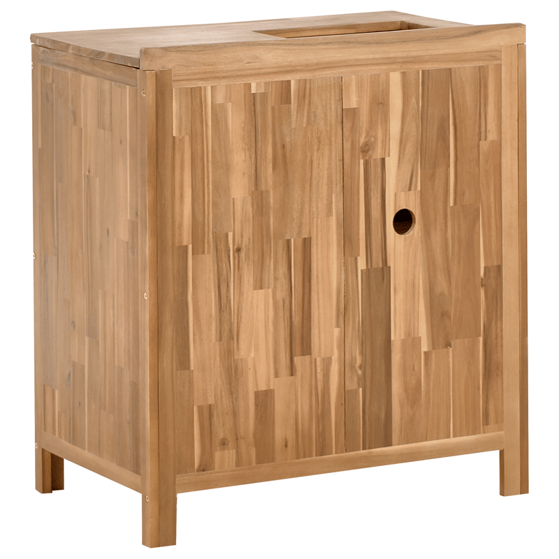 Keittiökaappi altaalla ulkokäyttöön Venosa akaasiapuu - Ruskea/Hopea - Piha & ulkoaltaat - Grillaus - Ulkokeittiö - Valmis ulkokeittiö