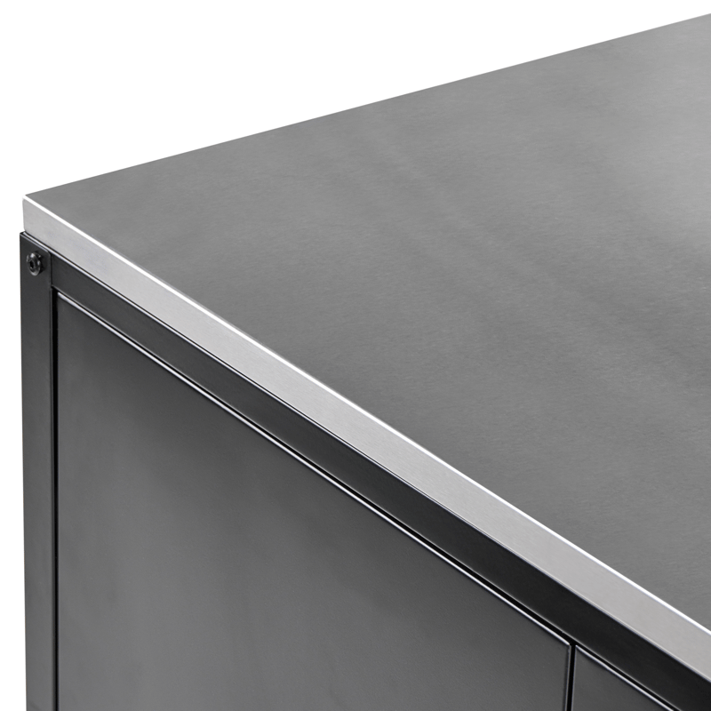 Keittiökaappi ulkokäyttöön Maenza Teräs - Musta/Hopea - Piha & ulkoaltaat - Grillaus - Ulkokeittiö - Valmis ulkokeittiö