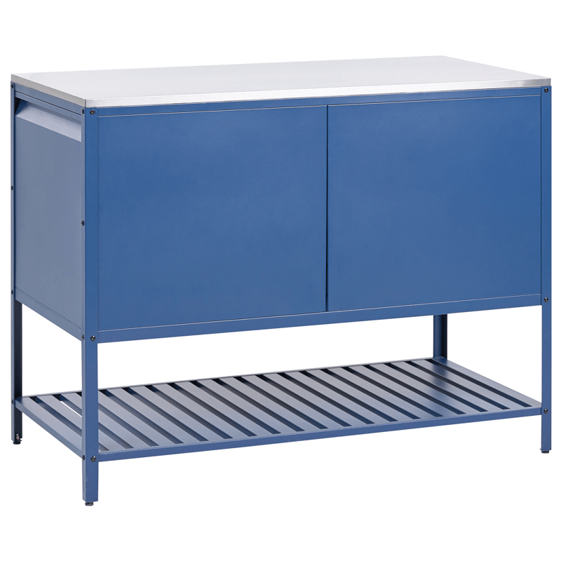 Keittiökaappi ulkokäyttöön Maenza Teräs - Sininen/hopea - Piha & ulkoaltaat - Grillaus - Ulkokeittiö - Valmis ulkokeittiö