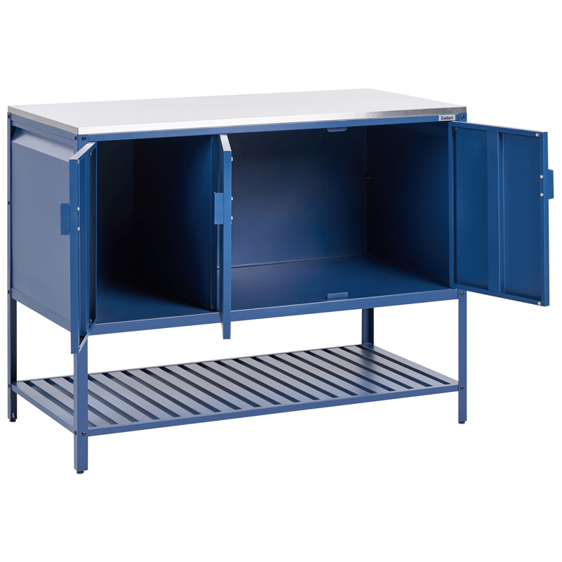 Keittiökaappi ulkokäyttöön Maenza Teräs - Sininen/hopea - Piha & ulkoaltaat - Grillaus - Ulkokeittiö - Valmis ulkokeittiö