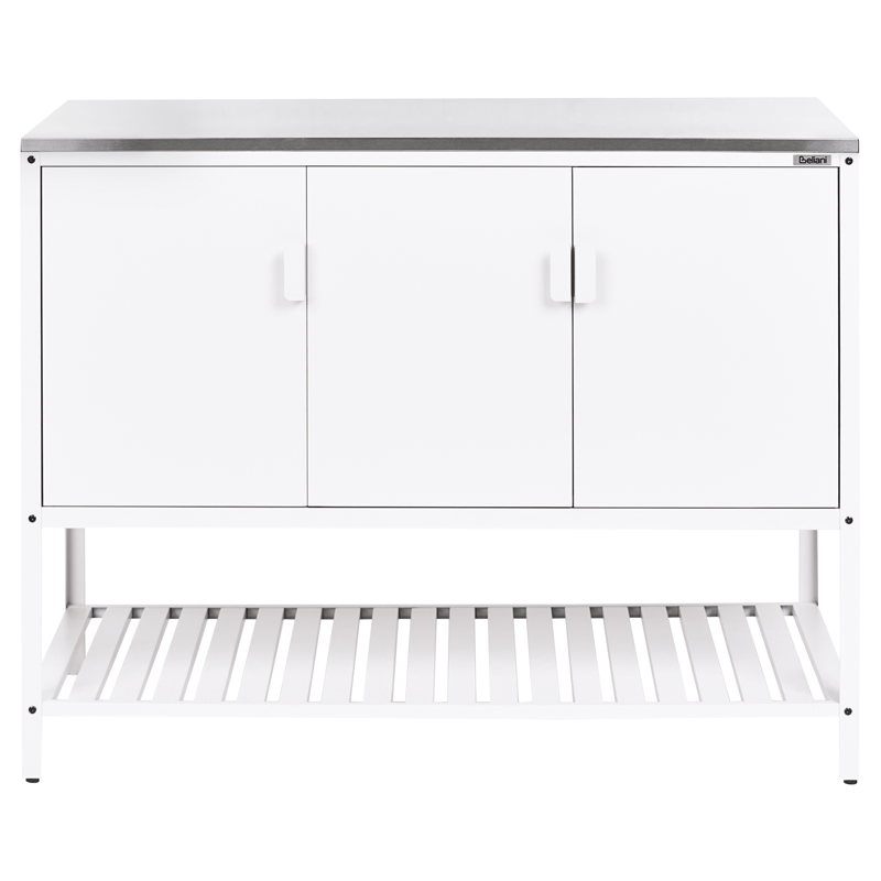 Keittiökaappi ulkokäyttöön Maenza - Valkoinen/hopea - Piha & ulkoaltaat - Grillaus - Ulkokeittiö - Valmis ulkokeittiö