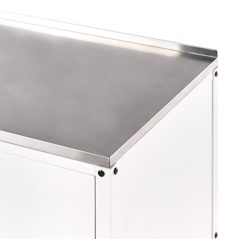 Keittiökaappi Vilama - Valkoinen, Hopea - Piha & ulkoaltaat - Grillaus - Ulkokeittiö - Valmis ulkokeittiö