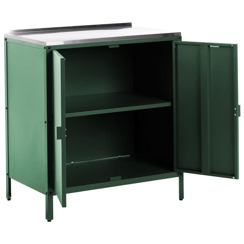 Keittiökaappi Vilama - Vihreä, Hopea - Piha & ulkoaltaat - Grillaus - Ulkokeittiö - Valmis ulkokeittiö