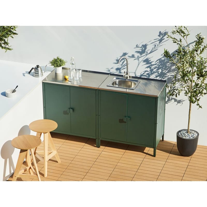 Keittiökaappi Vilama - Vihreä, Hopea - Piha & ulkoaltaat - Grillaus - Ulkokeittiö - Valmis ulkokeittiö