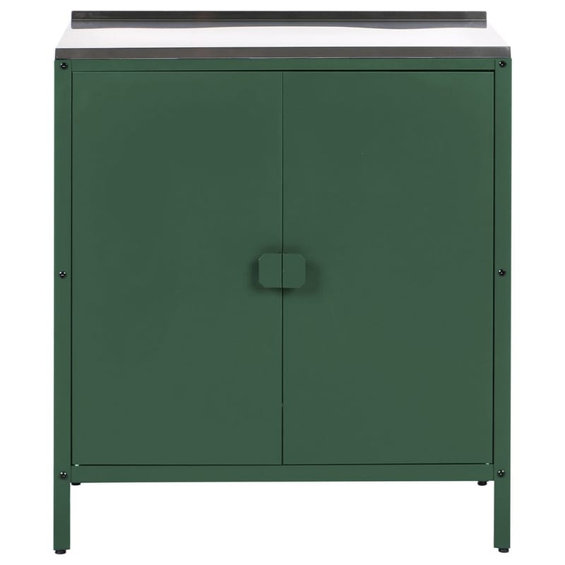 Keittiökaappi Vilama - Vihreä, Hopea - Piha & ulkoaltaat - Grillaus - Ulkokeittiö - Valmis ulkokeittiö