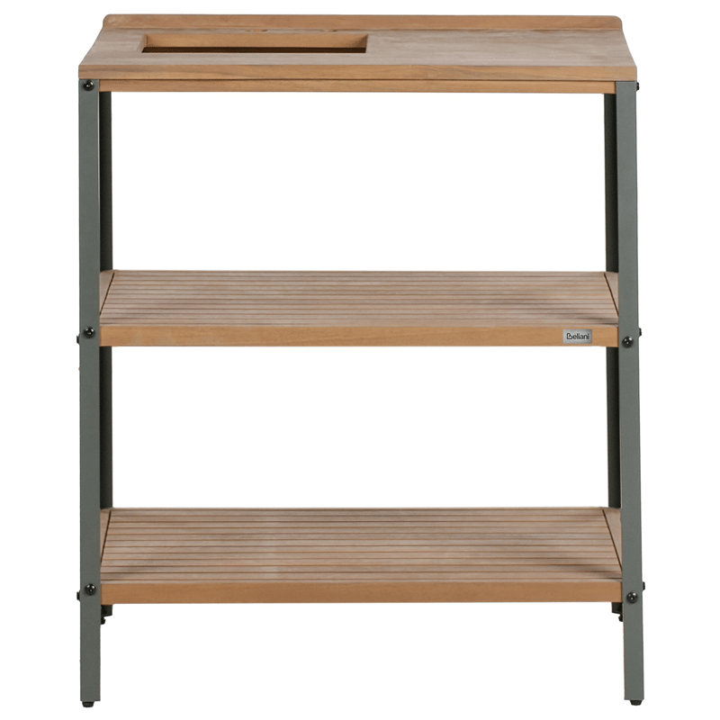 Keittiösaareke altaalla ulkokäyttöön Ivrea akaasiapuu - Ruskea/Harmaa/Hopea - Piha & ulkoaltaat - Grillaus - Ulkokeittiö - Valmis ulkokeittiö