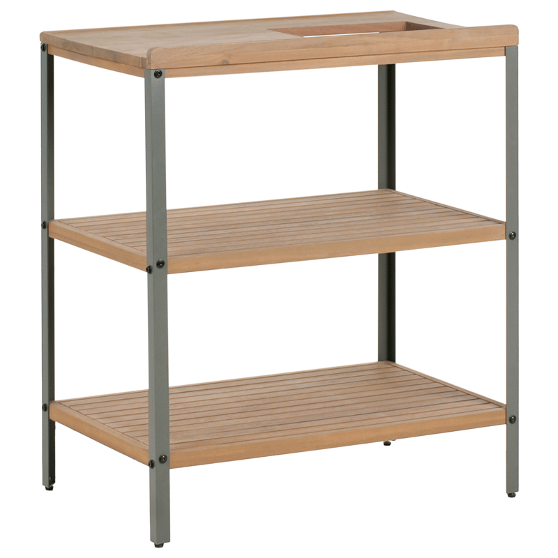 Keittiösaareke altaalla ulkokäyttöön Ivrea akaasiapuu - Ruskea/Harmaa/Hopea - Piha & ulkoaltaat - Grillaus - Ulkokeittiö - Valmis ulkokeittiö