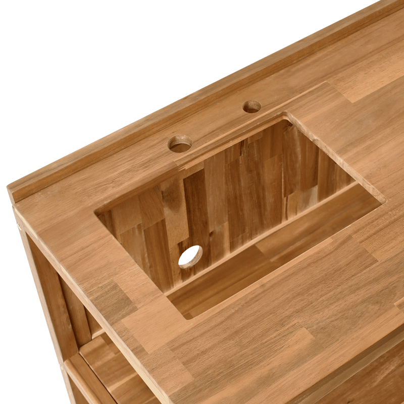 Keittiösaareke altaalla ulkokäyttöön Venosa akaasiapuu Ruskea/ - Ruskea/Musta - Piha & ulkoaltaat - Grillaus - Ulkokeittiö - Valmis ulkokeittiö