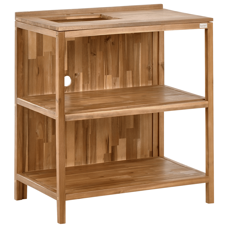 Keittiösaareke altaalla ulkokäyttöön Venosa akaasiapuu - Ruskea/Hopea - Piha & ulkoaltaat - Grillaus - Ulkokeittiö - Valmis ulkokeittiö