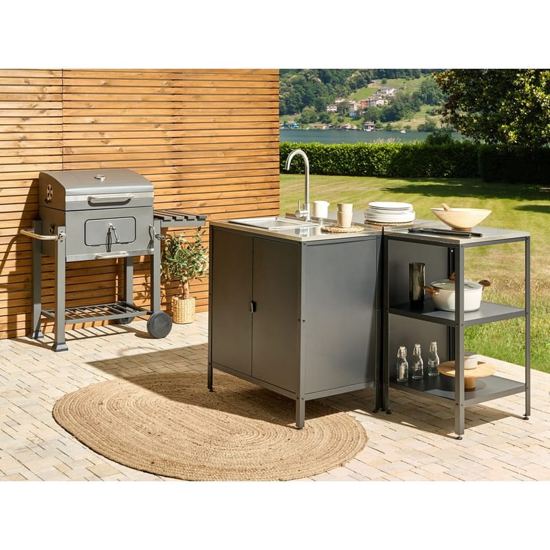 Linten keittiösaari Vilama - Piha & ulkoaltaat - Grillaus - Ulkokeittiö - Valmis ulkokeittiö