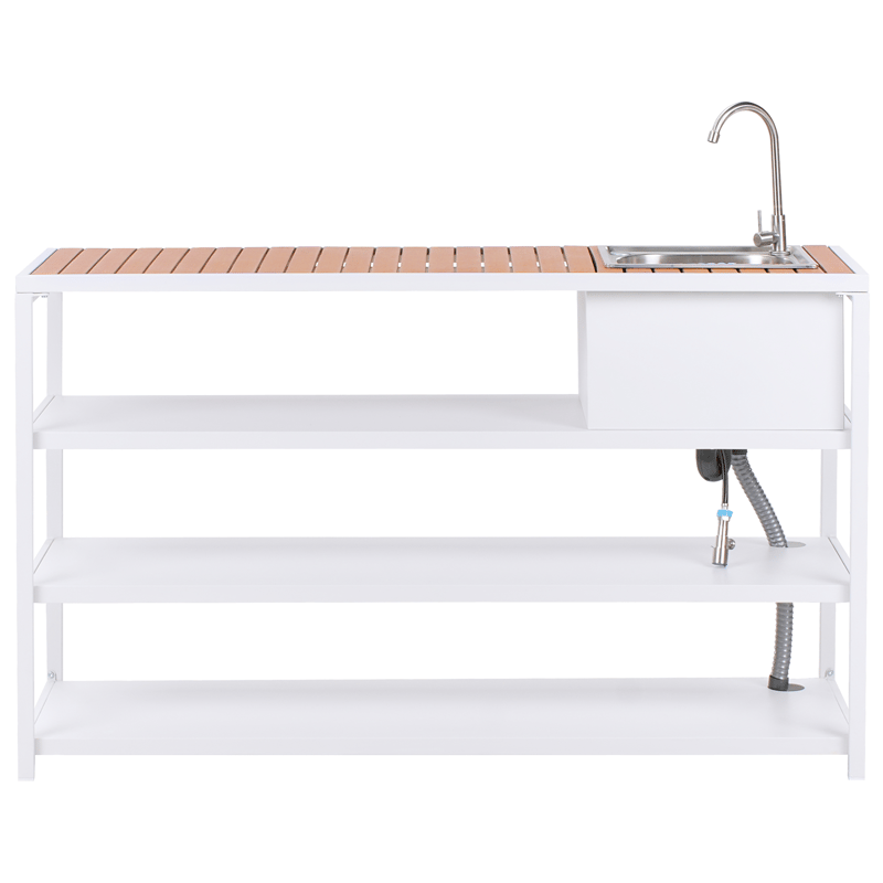 Ulkokeittiö altaalla Avetrana Teräs - Valkoinen/Ruskea - Piha & ulkoaltaat - Grillaus - Ulkokeittiö - Valmis ulkokeittiö