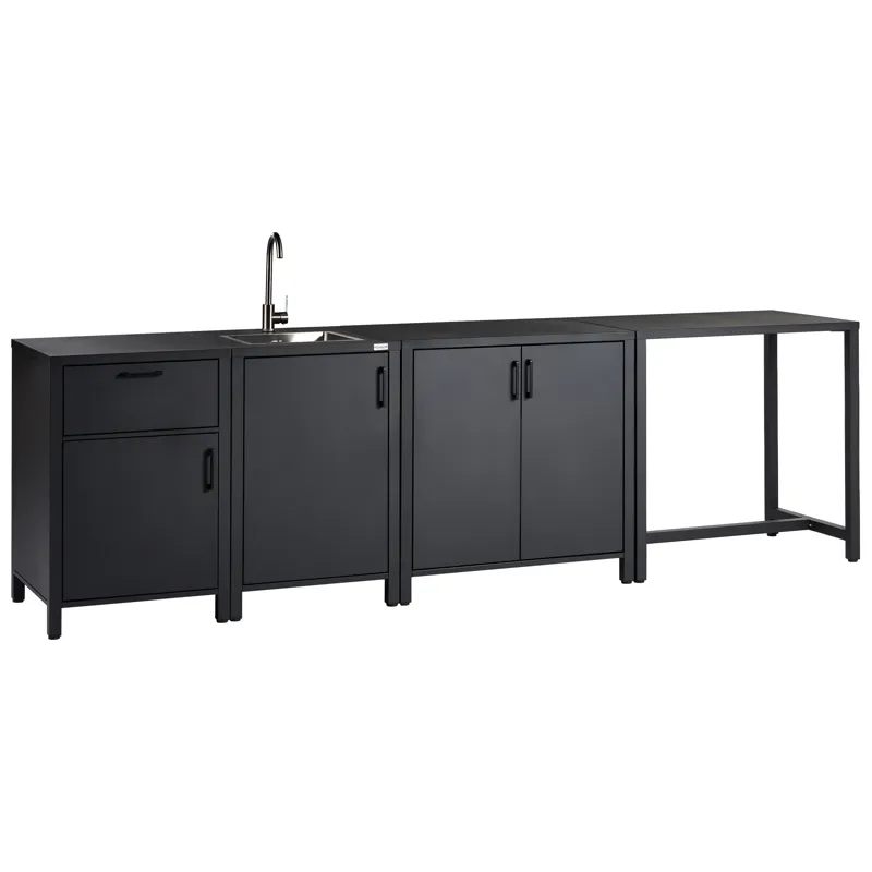 Ulkokeittiö altaalla Rocha Alumiini, Harmaa