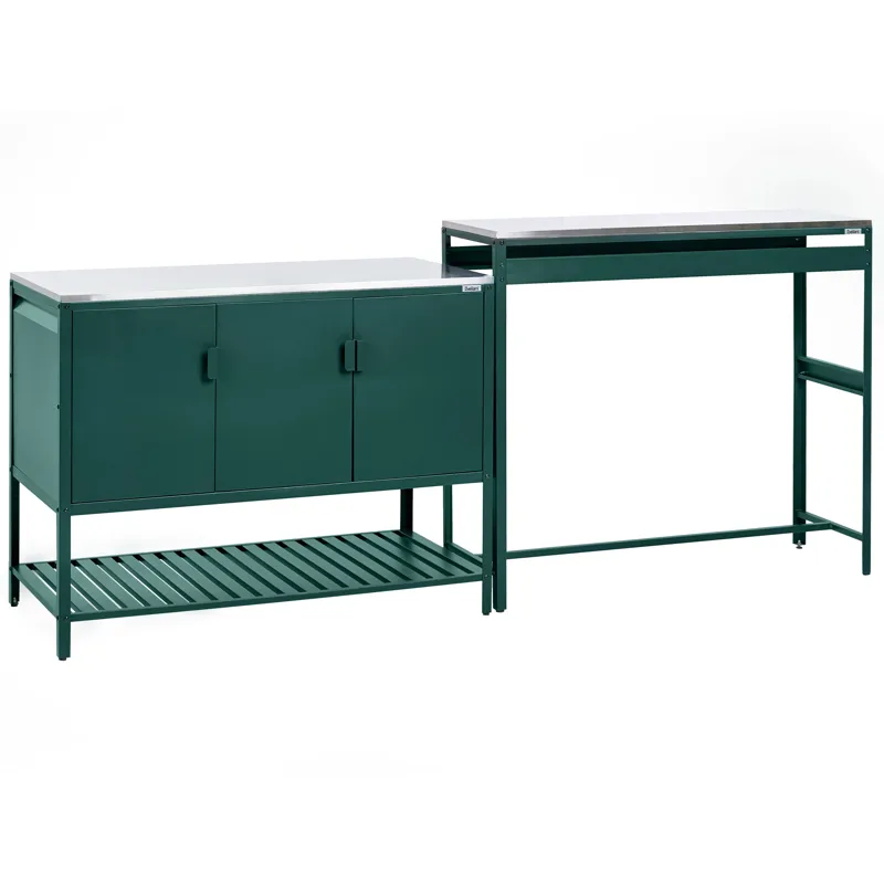 Ulkokeittiösetti 2-osainen baaripöydällä Maenza Teräs, Vihreä/musta