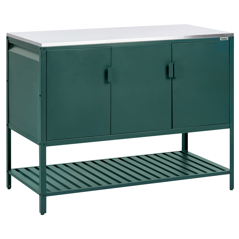 Ulkokeittiösetti 2-osainen baaripöydällä Maenza Teräs - Vihreä/musta - Piha & ulkoaltaat - Grillaus - Ulkokeittiö - Valmis ulkokeittiö