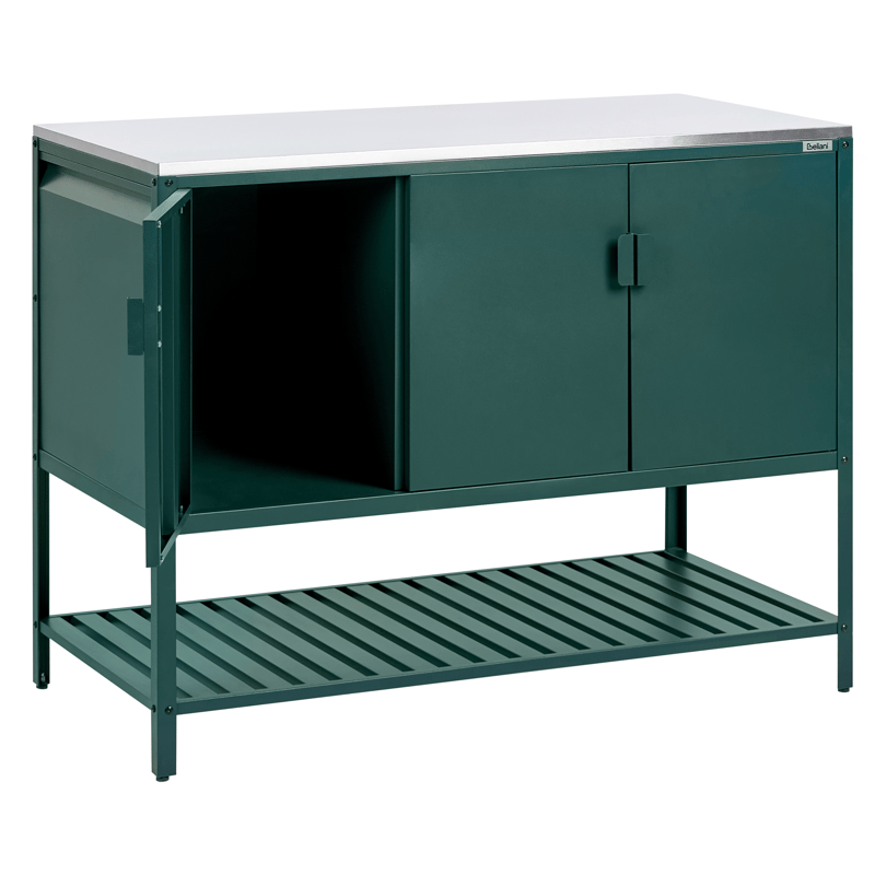 Ulkokeittiösetti 2-osainen baaripöydällä Maenza Teräs - Vihreä/musta - Piha & ulkoaltaat - Grillaus - Ulkokeittiö - Valmis ulkokeittiö