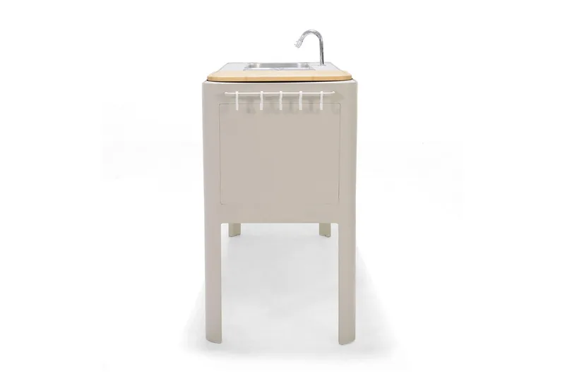 Ulkokeittiö Portals 174 cm - Valkoinen/Puu - Piha & ulkoaltaat - Grillaus - Ulkokeittiö - Valmis ulkokeittiö