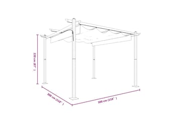 Puutarhan huvimaja sisäänvedettävällä katolla 3x3 m harmaanr - Taupe - Piha & ulkoaltaat - Lasiterassi & pihamökki - Huvimaja