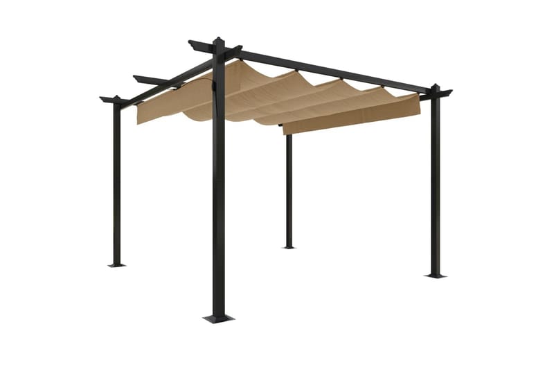 Puutarhan huvimaja sisäänvedettävällä katolla 3x3 m harmaanr - Taupe - Piha & ulkoaltaat - Lasiterassi & pihamökki - Huvimaja