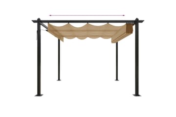 Puutarhan huvimaja sisäänvedettävällä katolla 3x3 m harmaanr - Taupe - Piha & ulkoaltaat - Lasiterassi & pihamökki - Huvimaja