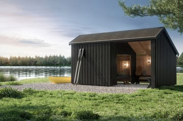 PLUS Monitoimikatos - 2 moduulia katoksella ja säilytystilal - Harmaa - Piha & ulkoaltaat - Lasiterassi & pihamökki - Mökit - Vierasmökki