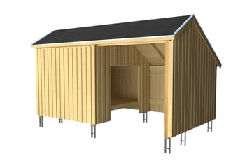 PLUS Monitoimikatos - 2 moduulia katoksella ja säilytystilal - Harmaa - Piha & ulkoaltaat - Lasiterassi & pihamökki - Mökit - Vierasmökki