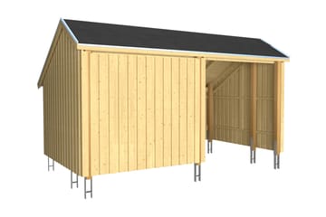 PLUS Monitoimikatos - 2 moduulia katoksella ja säilytystilal - Harmaa - Piha & ulkoaltaat - Lasiterassi & pihamökki - Mökit - Vierasmökki