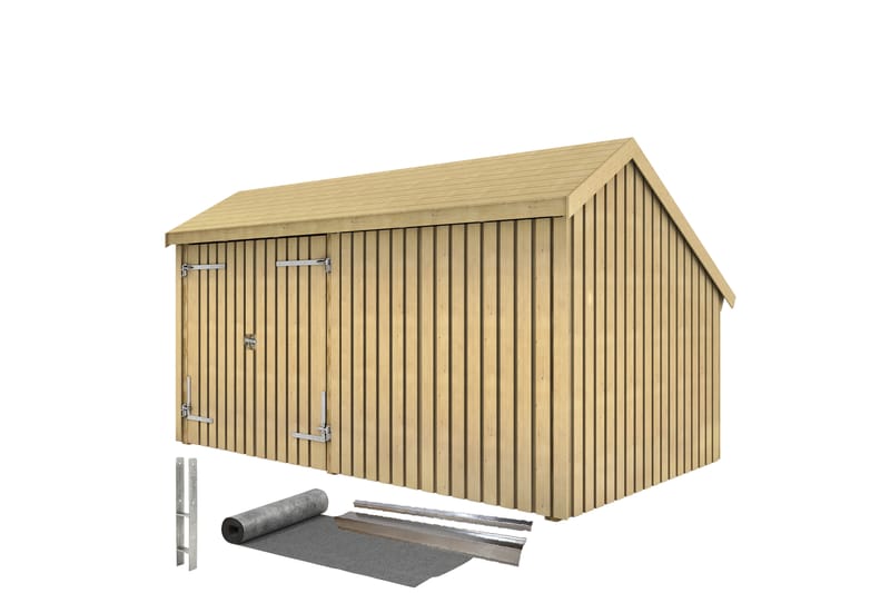 PLUS Multi Puutarhavaja 10,5 m² - 2 moduulia tuplaovella - Harmaa - Piha & ulkoaltaat - Lasiterassi & pihamökki - Mökit - Vierasmökki