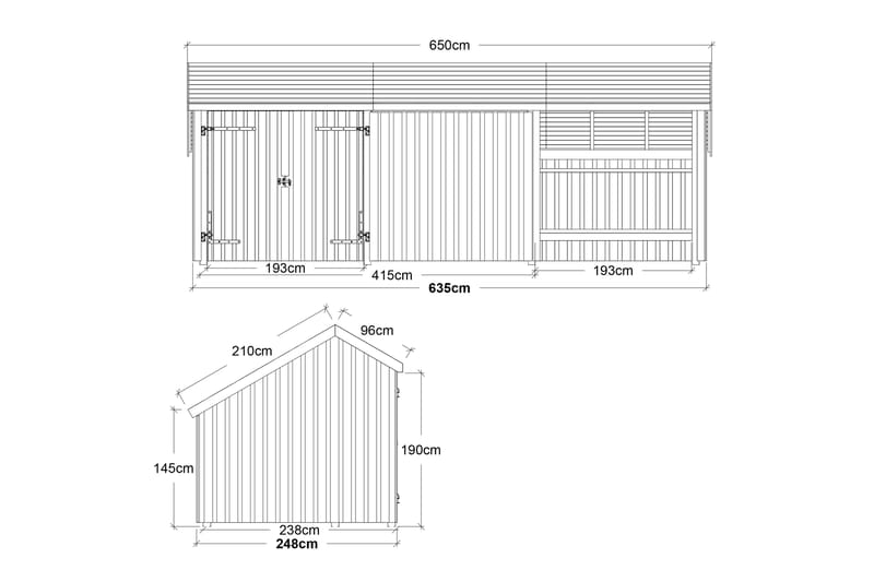 PLUS Multi Puutarhavaja 15,5 m² - 3 moduulia tuplaovella - Harmaa - Piha & ulkoaltaat - Lasiterassi & pihamökki - Mökit - Vierasmökki