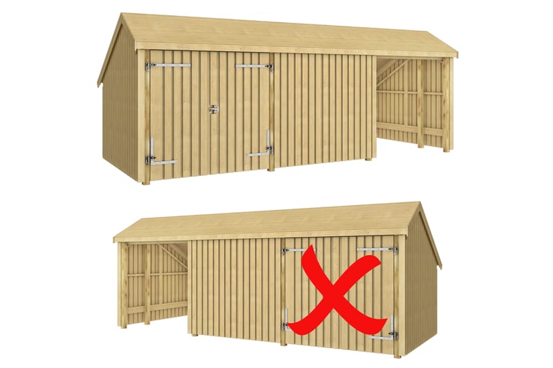 PLUS Multi Puutarhavaja 15,5 m² - 3 moduulia tuplaovella - Harmaa - Piha & ulkoaltaat - Lasiterassi & pihamökki - Mökit - Vierasmökki