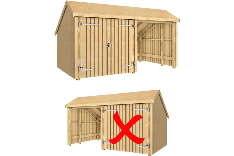 PLUS Multi Puutarhavaja 10,5 m² - 2 moduulia tuplaovella - Harmaa - Piha & ulkoaltaat - Lasiterassi & pihamökki - Mökit - Vierasmökki