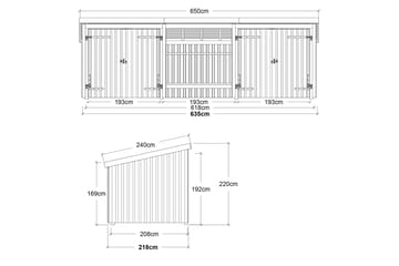 PLUS Nordic Multi Puutarhavaja 14 m² - 3 moduulia 2 tuplaove - Harmaa - Piha & ulkoaltaat - Lasiterassi & pihamökki - Mökit - Vierasmökki