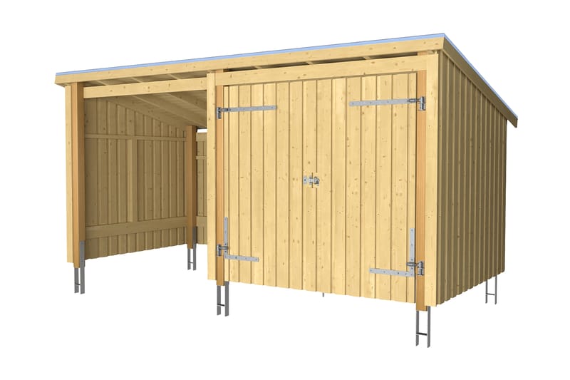 PLUS Nordic Multi Puutarhavaja 9,5 m² - 2 moduulia tuplaovel - Harmaa - Piha & ulkoaltaat - Lasiterassi & pihamökki - Mökit - Vierasmökki