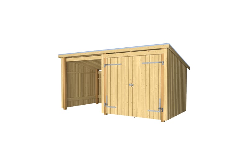 PLUS Nordic Multi Puutarhavaja 9,5 m² - 2 moduulia tuplaovel - Harmaa - Piha & ulkoaltaat - Lasiterassi & pihamökki - Mökit - Vierasmökki