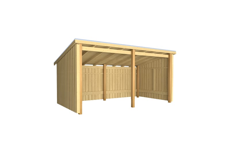 PLUS Nordic Multi Puutarhavaja 9,5 m² - 2 moduulia Avoin - Harmaa - Piha & ulkoaltaat - Lasiterassi & pihamökki - Mökit - Vierasmökki