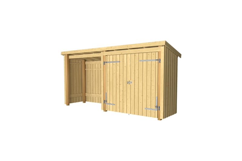 PLUS Nordic Multi Puutarhavaja 4,7 m² - 2 moduulia tuplaovel - Harmaa - Piha & ulkoaltaat - Lasiterassi & pihamökki - Mökit - Vierasmökki